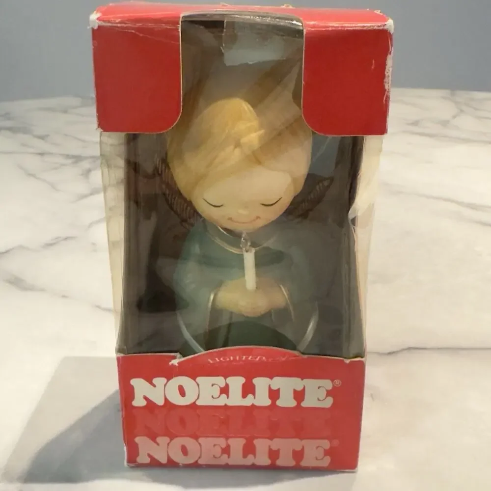 NEW NIB Roman Noelite Christmas Angel Light Up Candle Figurine Vintage Batt Oper